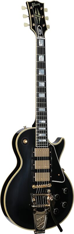 Gibson Custom '57 Les Paul Custom Black Beauty Electric Guitar (with Case), Ebony, with Bigsby, Serial Number 721418, Body Left Front