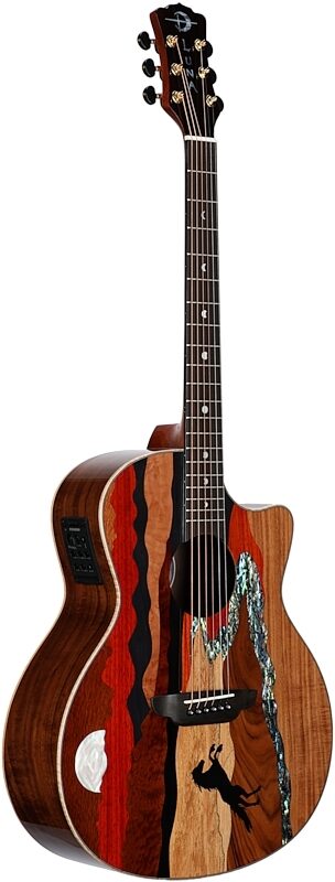 Luna Vista Stallion Tropical Wood Acoustic-Electric Guitar (with Case), New, Body Left Front