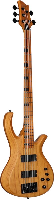 Schecter Session Riot 5 Electric Bass, Aged Natural Satin, Body Left Front