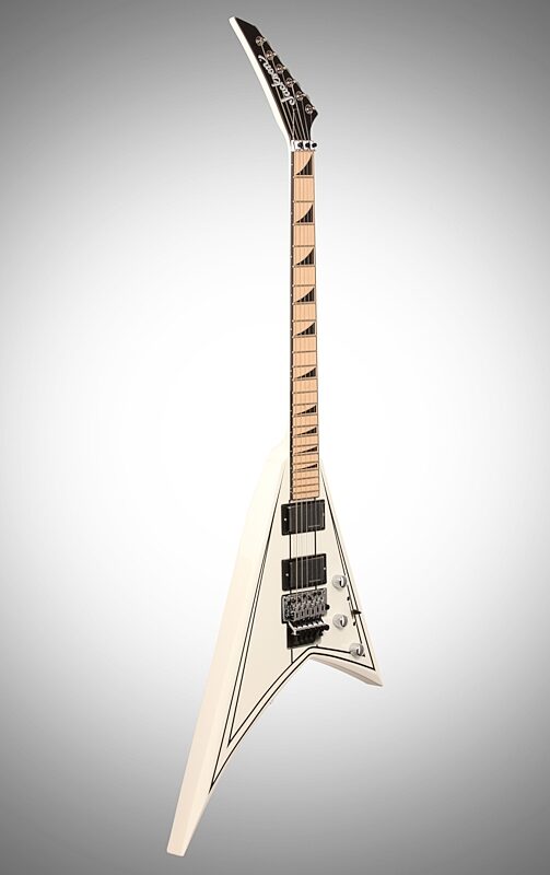 Jackson X Series Rhoads RRX24M Electric Guitar, Maple Fingerboard, Snow White with Black Pinstripes, Body Left Front
