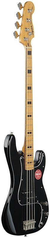 Squier Classic Vibe '70s Precision Electric Bass, with Maple Fingerboard, Black, Body Left Front