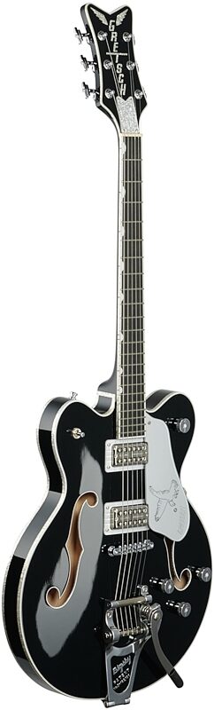 Gretsch G6636TSL Silver Falcon Center Block Electric Guitar (with Case), Black, Body Left Front