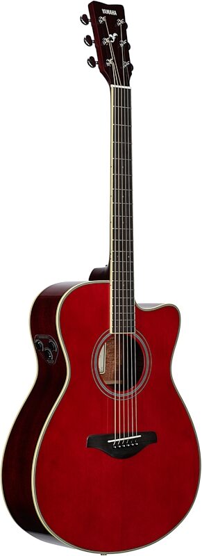 Yamaha FSC-TA Cutaway TransAcoustic Guitar, Ruby Red, Body Left Front