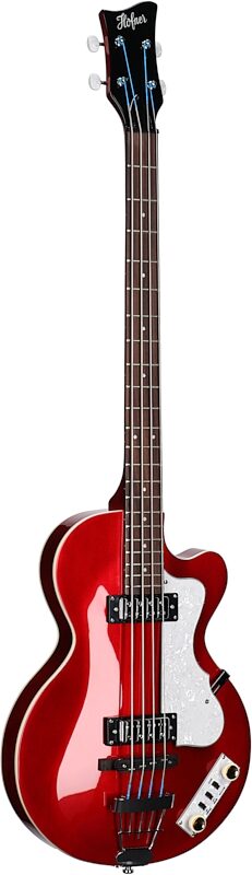 Hofner Ignition Club Electric Bass, Metallic Red, Blemished, Body Left Front