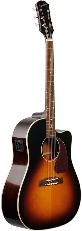 Epiphone J-45 EC Acoustic-Electric Guitar, Aged Vintage Sunburst Gloss, Body Left Front