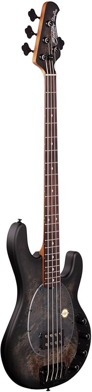 Sterling by Music Man StingRay Ray34PB Electric Bass (with Gig Bag), Transparent Black Satin, Body Left Front