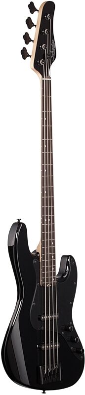 Schecter J4 Electric Bass, Gloss Black, Body Left Front