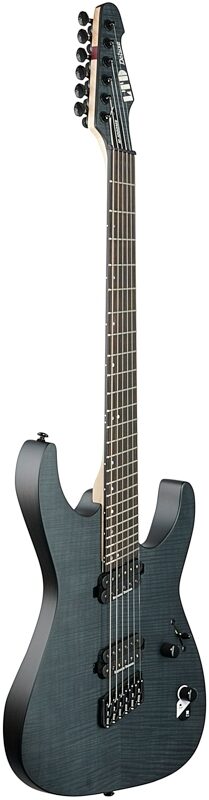 ESP LTD M-1000 Multi-Scale Electric Guitar, See-Thru Black Satin, Body Left Front