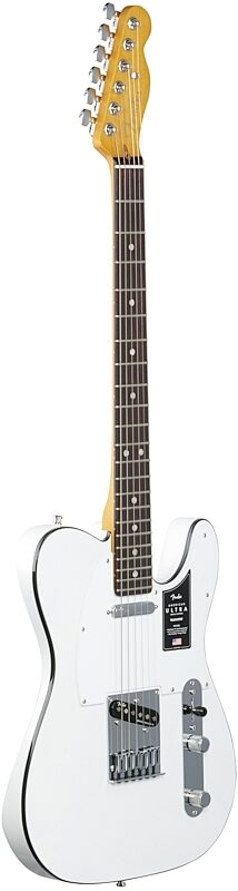 Fender American Ultra Telecaster Electric Guitar, Rosewood Fingerboard (with Case), Arctic Pearl, Body Left Front