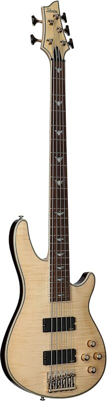 Schecter Omen Extreme-5 5-String Electric Bass, Gloss Natural, Body Left Front