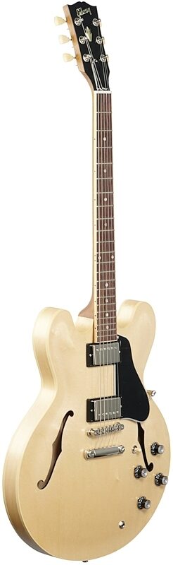 Gibson ES-335 Dot Satin Electric Guitar (with Case), Vintage Natural, Body Left Front