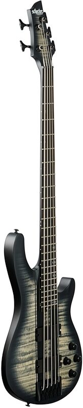 Schecter C-5 GT Electric Bass, Satin Charcoal Burst, Body Left Front