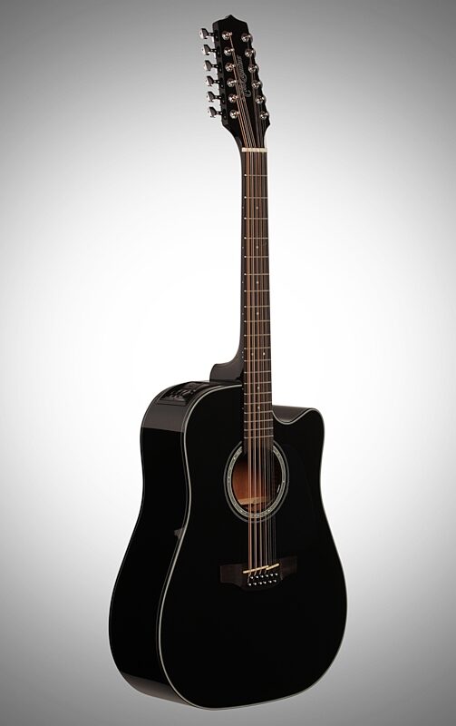 Takamine GD30CE Cutaway Acoustic-Electric Guitar, 12-String, Black, Body Left Front