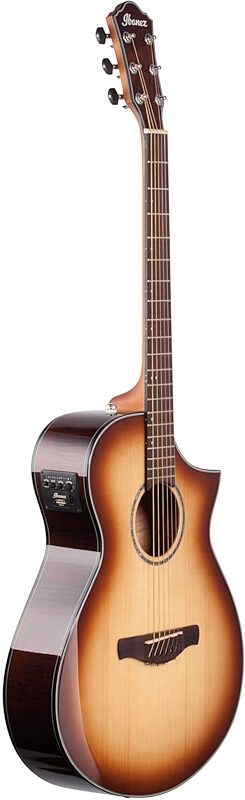 Ibanez AEWC300 Acoustic-Electric Guitar, Natural Brown Burst, Body Left Front