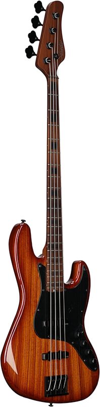 Schecter J-4 Exotic Electric Bass, Faded Vintage Sunburst, Body Left Front