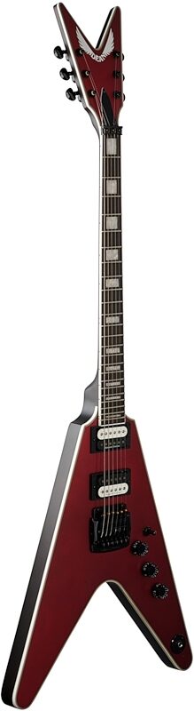 Dean V Select 24 Kahler Electric Guitar, Metallic Red Satin, Body Left Front