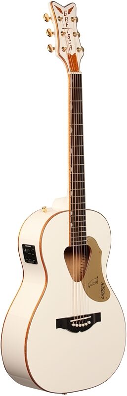 Gretsch G5021WPE Rancher Penguin Parlor Acoustic-Electric Guitar, White, Body Left Front