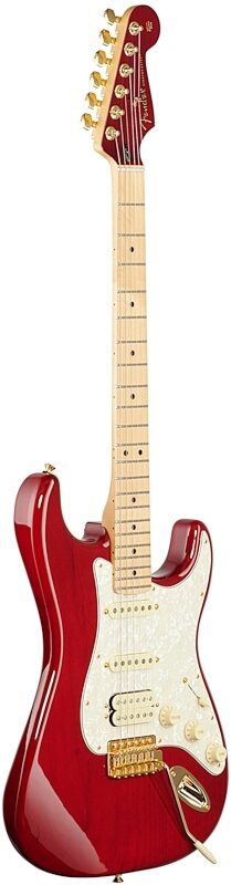 Fender Tash Sultana Stratocaster Electric Guitar (with Gig Bag), Transparent Cherry, Body Left Front