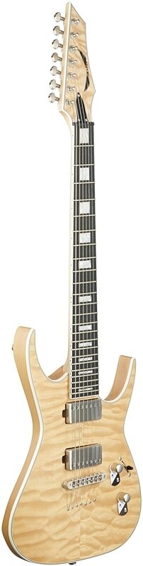 Dean Exile Select 7 Quilt Top Electric Guitar, 7-String, Satin Natural, Body Left Front