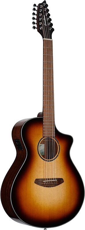 Breedlove ECO Discovery S Concert CE 12-String Acoustic Guitar, Edgeburst, Body Left Front