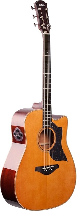 Yamaha A5M Dreadnought Acoustic-Electric Guitar (with Case), Vintage Natural, Body Left Front