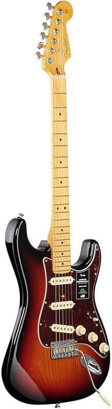 Fender American Pro II Stratocaster Electric Guitar, Maple Fingerboard (with Case), 3-Color Sunburst, Body Left Front