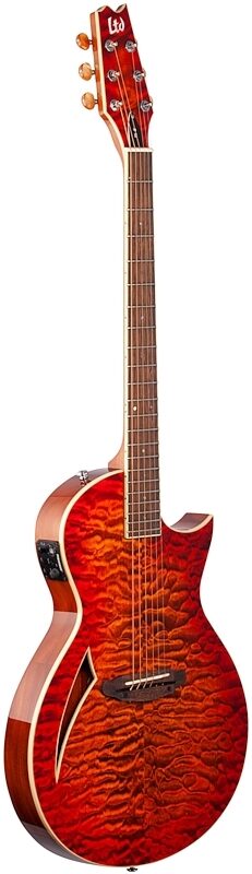 ESP LTD TL-6QM Acoustic-Electric Thinline Electric Guitar, Tiger Eye, Body Left Front