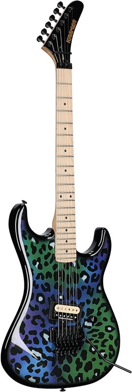 Kramer Baretta Graphics Electric Guitar (with EVH D-Tuna and Gig Bag), Feral Cat, Blemished, Body Left Front