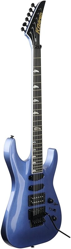 Kramer SM-1 Electric Guitar, with Black Floyd Rose, Candy Blue, Body Left Front