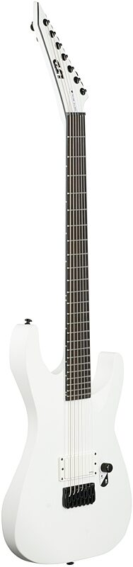 ESP LTD M-7BHT Baritone Electric Guitar, 7-String, Snow White Satin, Body Left Front