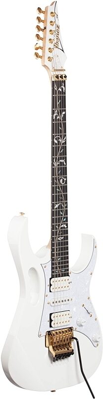 Ibanez JEM7VP Steve Vai Signature Electric Guitar (with Gig Bag), White, Body Left Front