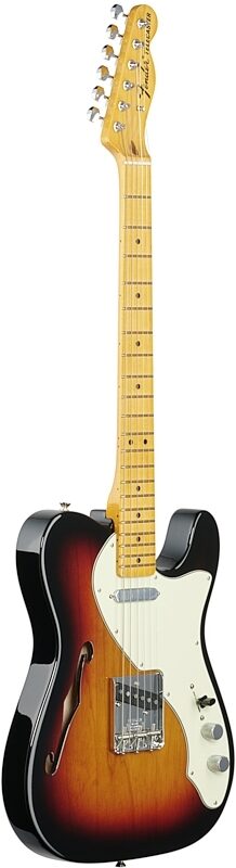Fender American Original '60s Telecaster Thinline Electric Guitar, Maple Fingerboard (with Case), 3-Color Sunburst, Body Left Front