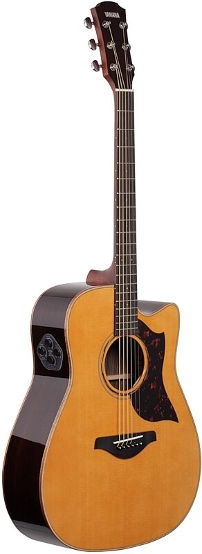 Yamaha A3R Acoustic-Electric Guitar (with Hard Bag), Vintage Natural, Body Left Front