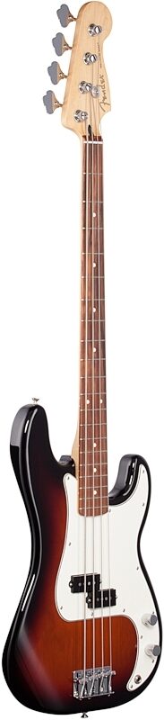 Fender Player Precision Electric Bass, with Pau Ferro Fingerboard, 3-Color Sunburst, Body Left Front