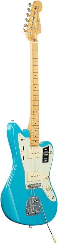 Fender American Pro II Jazzmaster Electric Guitar, Maple Fingerboard (with Case), Miami Blue, Body Left Front