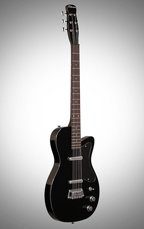Silvertone Classic 1303/U2 Electric Guitar, Black, Body Left Front