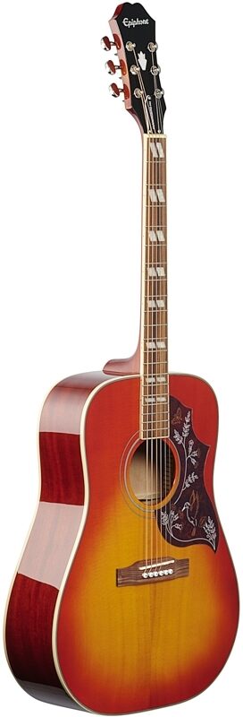 Epiphone Hummingbird Studio Acoustic-Electric Guitar, Faded Cherry, Body Left Front