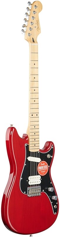 Fender Player Duo-Sonic HS Electric Guitar, Maple Fingerboard, Crimson Red Transparent, Body Left Front