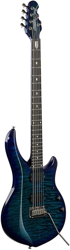 Sterling by Music Man Majesty X DiMarzio QM Electric Guitar (with Gig Bag), Cerulean Par, Body Left Front