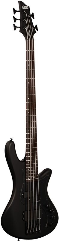 Schecter Stiletto Stealth-5 Electric Bass, 5-String, Satin Black, Body Left Front