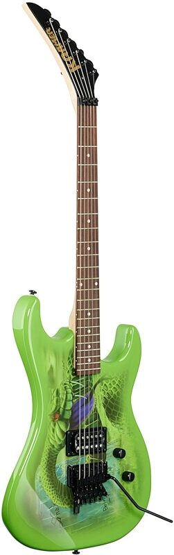 Kramer Snake Sabo Baretta Electric Guitar (with Gig Bag), Snake Green, Custom Graphics, Blemished, Body Left Front