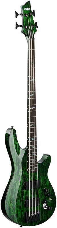 Schecter C-4 Silver Mountain Electric Bass, Toxic Venom, Body Left Front