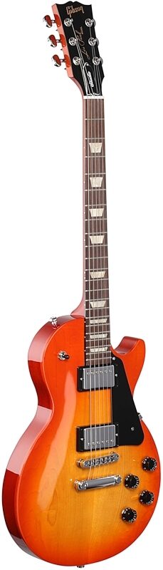 Gibson Les Paul Studio Electric Guitar (with Soft Case), Tangerine Burst, Body Left Front