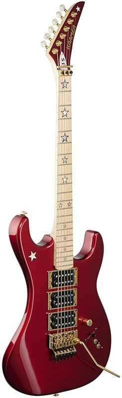 Kramer Jersey Star Electric Guitar, with Gold Floyd Rose, Candy Apple Red, Blemished, Body Left Front
