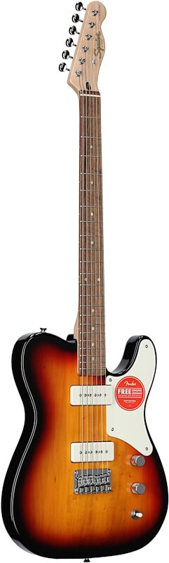 Squier Paranormal Baritone Cabronita Telecaster Electric Guitar, Laurel Fingerboard, 3-Color Sunburst, Body Left Front