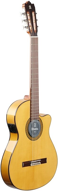 Alhambra 3F-CTE1 Acoustic Electric Thin Body Studio Flamenco Classical Guitar, With Bag, Body Left Front