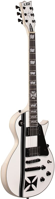 ESP LTD James Hetfield Iron Cross Electric Guitar (with Case), Snow White, Body Left Front