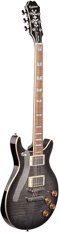 Epiphone DC PRO Double Cutaway Electric Guitar, Midnight Ebony, Body Left Front