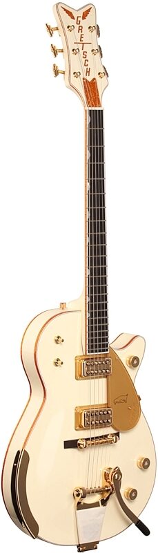 Gretsch G6134T58 Vintage Select 58 Electric Guitar (with Case), Penguin White, Body Left Front