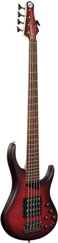 MTD Kingston Super 5 Electric Bass, Dark Brown Sunburst, Body Left Front